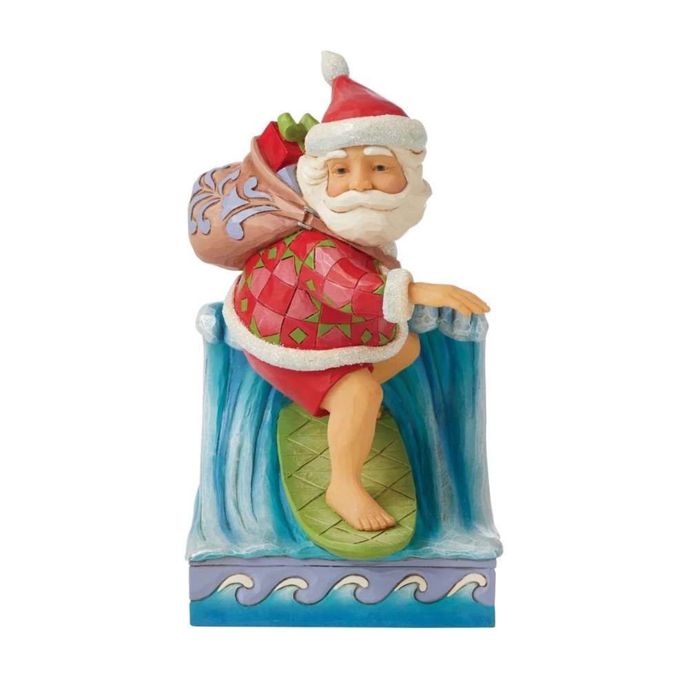 JIM SHORE HEARTWOOD CREEK COLLECTION WAVES OF CHRISTMAS WISHES SURFING S…